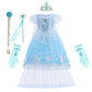 REXREII Girls Frozen Elsa Princess Sequins Dress Halloween Costume Christmas Birthday Evening Party Ball Gown w/Accessories Blue