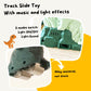 Gemprime Dinosaur Climbing Slide With Race Track, Lights And Music - Adventure Toy For Toddlers & Kids Age 3-8 - Blue