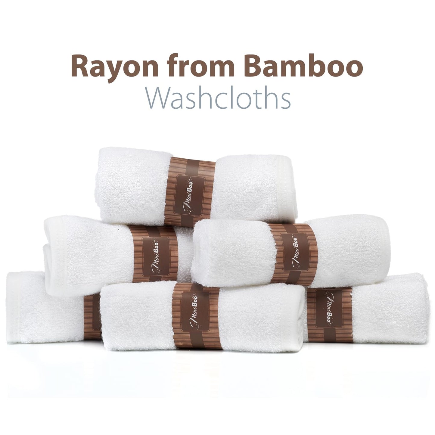 Miniboo Premium Baby Washcloths For Sensitive Skin - Extra Soft And Absorbent Rayon From Bamboo Face Cloths And Newborn Bath Fac