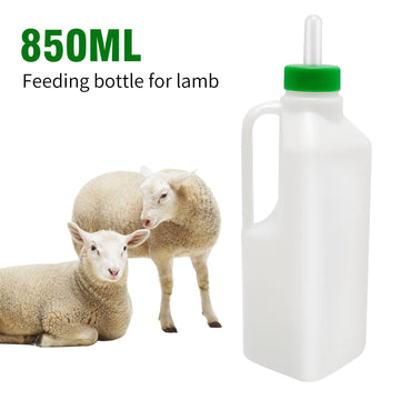 1Pcs 850Ml Lamb Nursing Bottle + 5 Matching Teats - Animal Feeding Bottle For Sheep, Lamb & Piglet
