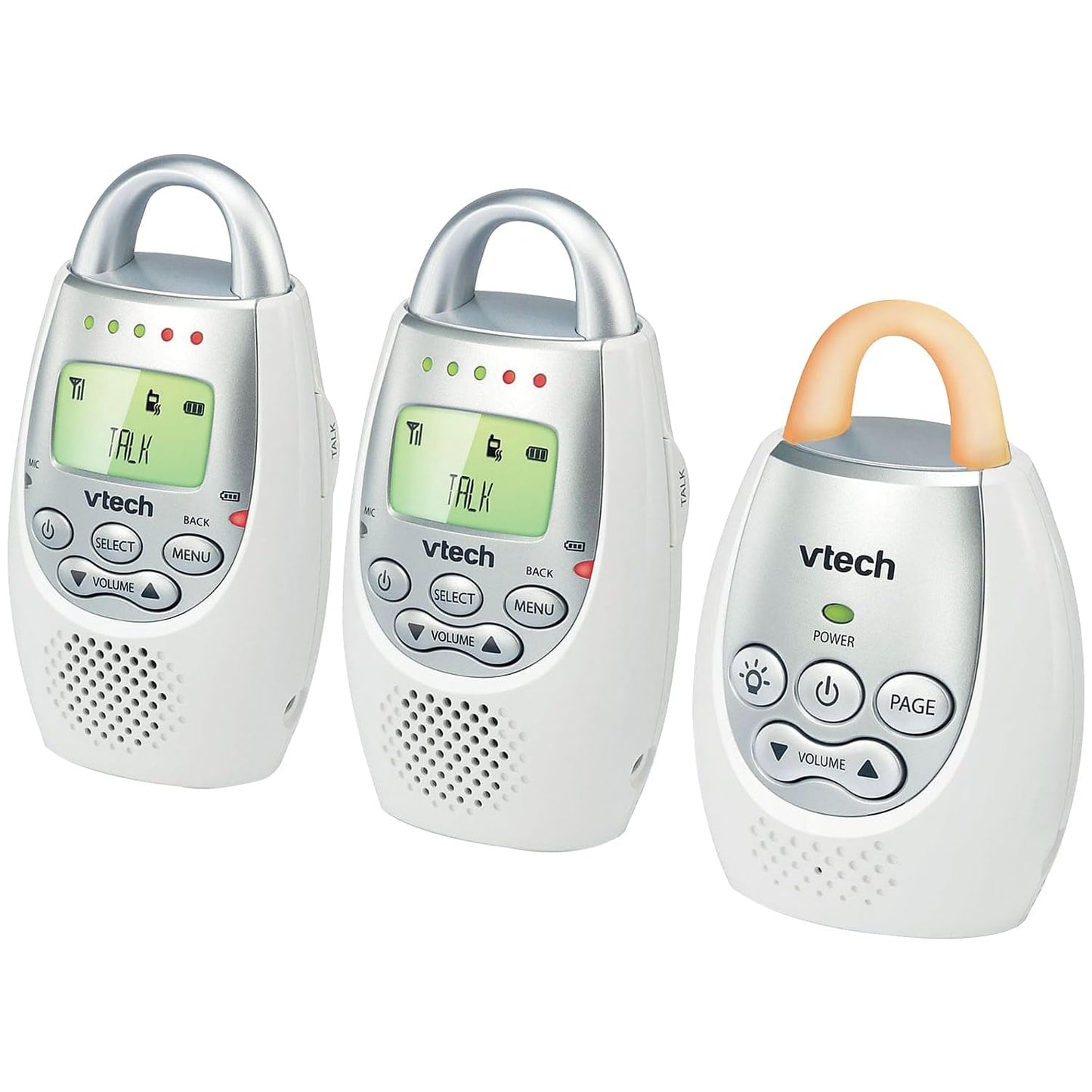 Vtech Dm221-2 Audio Baby Monitor With Up To 1,000 Ft Of Range, Vibrating Sound-Alert, Talk Back Intercom, Night Light Loop & Two