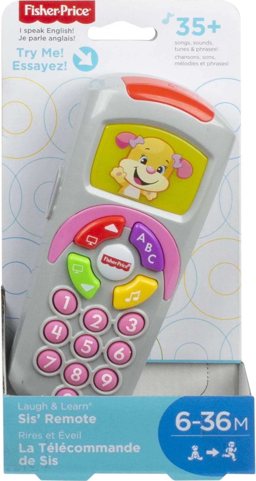 Fisher-Price Laugh & Learn Baby Learning Toy, Siss Remote Pretend TV Control with Music and Lights for Ages 6+ Months