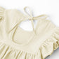 Lyxiof Toddler Baby Girl Cotton Linen Dress Ruffle Sleeve Halter Sleeveless Kids Casual Dresses Beige 110Cm