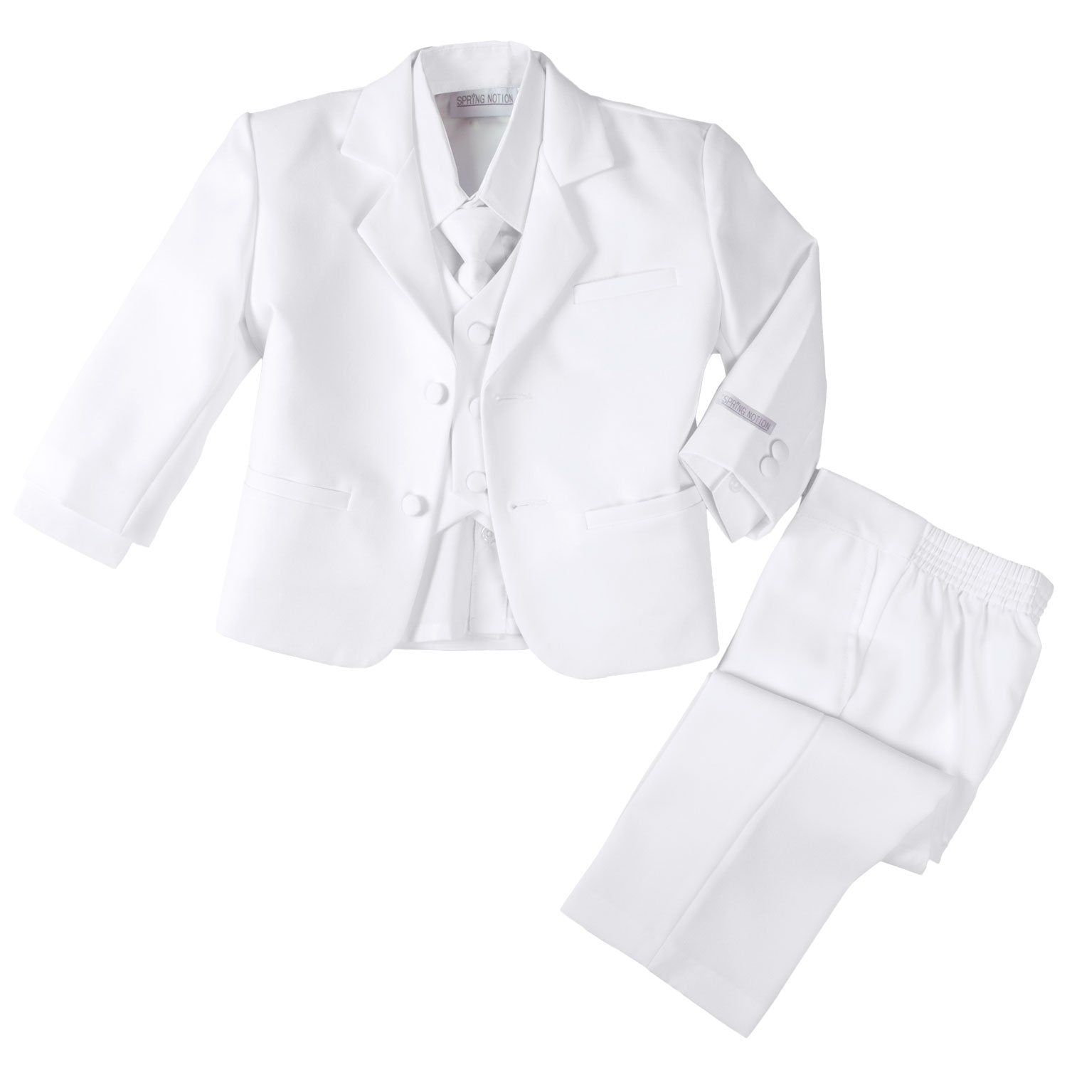 Spring Notion Baby Boys' Classic Fit Formal White Dress Suit Set 2T