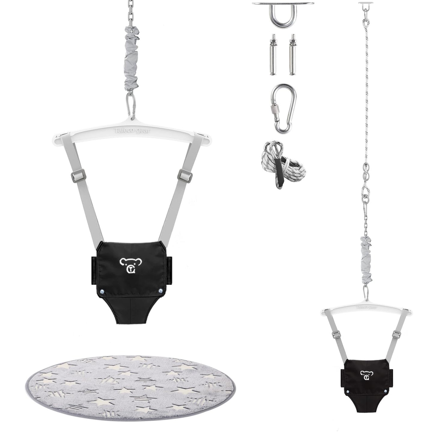 Baby Jumper With A Ceiling Hook For Infant & Toddlers, Door Jumper With Adjustable Chain, Protable Baby Jumpers And Bouncers For