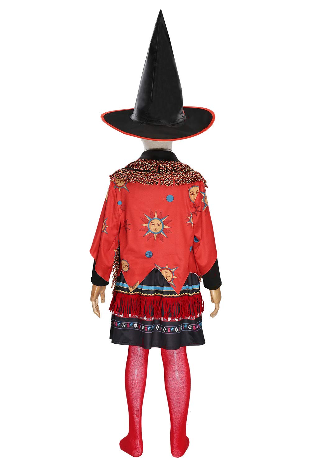 Taeyue Kids Girls Dani Dennison Costume Halloween Witch Cosplay Dress Suit With Hat,Medium Red