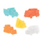 Nuby Vehicle Bath Toys - 5-Pack - Soft, Stackable Toddler Bath Toys - No-Hole Design for Easy Cleaning - 6+ Months - Bulldozer, 