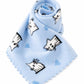 Blue Cat Print Fleece Washcloth with Scalloped Edges (Pack of 6)