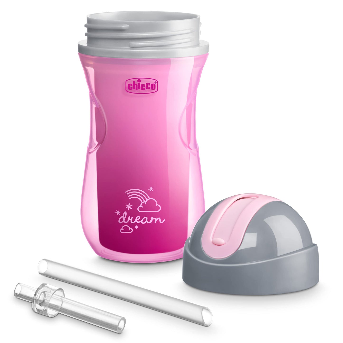 Chicco 9Oz. Double-Wall Insulated Flip-Top Sippy Cup With Silicone Straw And Spill-Free Lid | Top-Rack Dishwasher Safe Easy To H