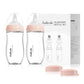 Gulicola Natural Glass Baby Bottle For Breastfed Babies, Anti-Colic Baby Bottle Set With Medium Flow Nipple, 3 Months +, 8 Oz, 2