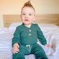 Baby Newborn Girls Boys Long Sleeve Clothes Striped Romper & Pants Set Infant Fall Winter Cotton Outfits (B-Green, 12-18 Months)