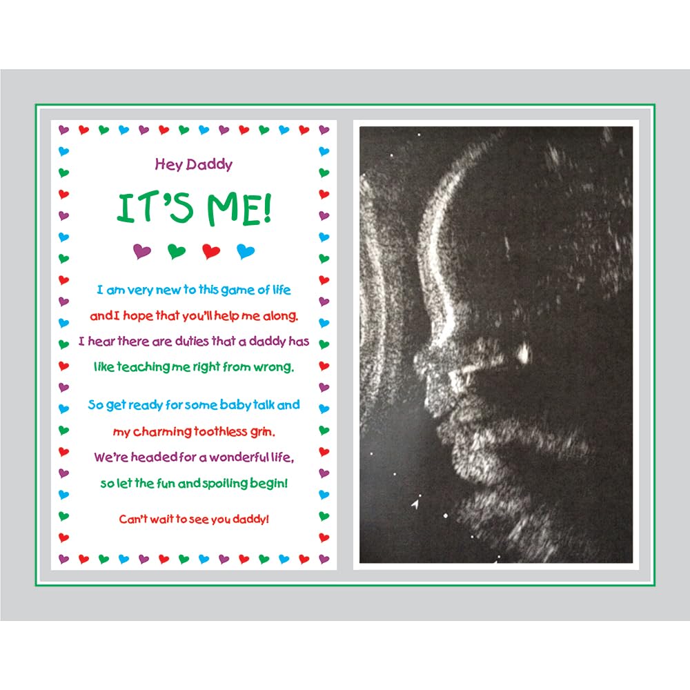 Poetry Gifts Hey Daddy It'S Me, Father To Be, Custom 8X10 Inch Personalized Print Add Ultrasound Photo