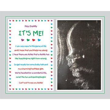 Poetry Gifts Hey Daddy It'S Me, Father To Be, Custom 8X10 Inch Personalized Print Add Ultrasound Photo