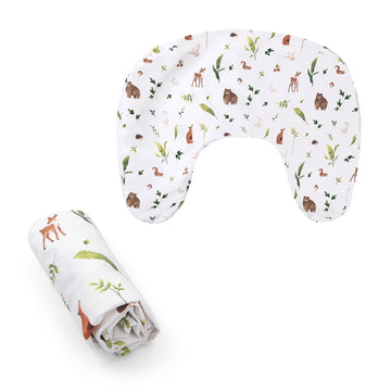 Boppy Nursing Pillow Cover, Neutral Plants And Animals, Single Cover, Easy-On Slipcover With Extra Soft 100% Polyester Microfibe