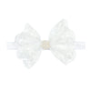 Koolgil Baby Girl'S Elegant Lace Bow Knot Headband Children'S Rhinestone Pearl Lace Headband For Birthday Party Photography (Whi