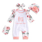 Rcpatern Baby Girl Clothes Newborn Girl Clothes Ruffle Romper Floral Jumpsuit 4Pcs Clothing Set Cute Baby Girl Outfitnewborn
