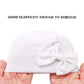 Dreshow Bqubo Newborn Baby Hats Hospital Hat Baby Cotton Beanie Infant Bow Hats For 0-6 Months