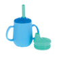 Nuby 3-Stage Training Cup Set - Silicone Tumbler with Spout and Straw Combo - 4 oz - 6+ Months - Boys