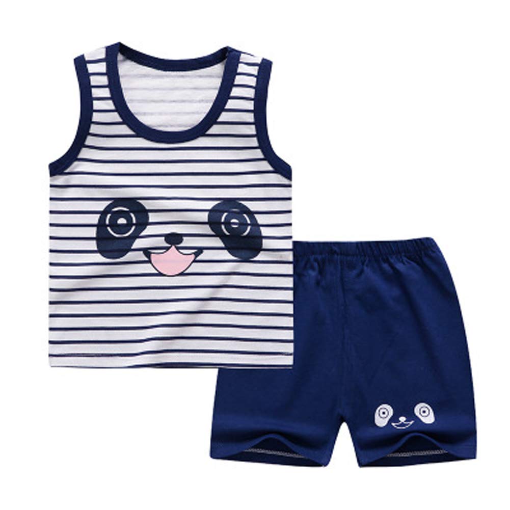 Nautysaurs Toddler Boys 4 Pcs Tank Top And Shorts Set Cotton Sleeveless Shirts And Shorts Summer Outfits (Crocodile And Panda, 1