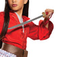 Mulan Costume For Girls, Deluxe Disney Live Action Movie Hero Dress Up Character Outfit, Kids Size Medium (7-8) Red