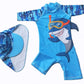Toddler Baby Boys Swimsuit One Piece Bathing Suit Rash Guard Swimwear Upf 50+ With Hat (Shark, 18-24 Months)