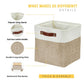 DECOMOMO 13 Inch Cube Storage Bins, Fabric Storage Cube, Basket for Kallax Shelves (Beige & White, Cube 13 - 4 Pack)