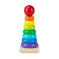 Melissa & Doug Rainbow Stacker Wooden Ring Educational Toy - Wooden Rainbow Stacking Rings Baby Toy, Stacker Toys For Infants An