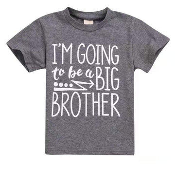 Toddler Kids Baby Boy Tee I'M Going To Be A Big Brother T-Shirt Short Sleeve Tops (Gray, 2-3T)