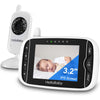 Video Baby Monitor with Camera and Audio, 3.2Inch LCD Display, Infrared Night Vision, Two-Way Audio and Room Temperature Monitor