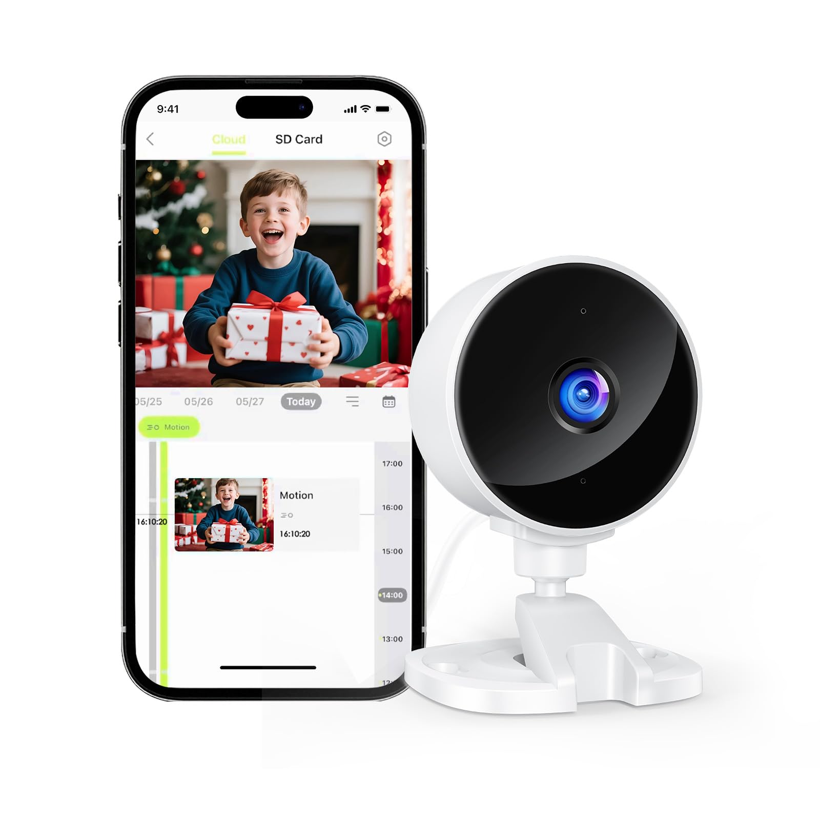 YOTON Indoor Security Camera, Baby Monitor w/Camera Audio, Pet Camera, Dog Cam, Nanny Cam, Night Vision, 2-Way Audio, Motion Det