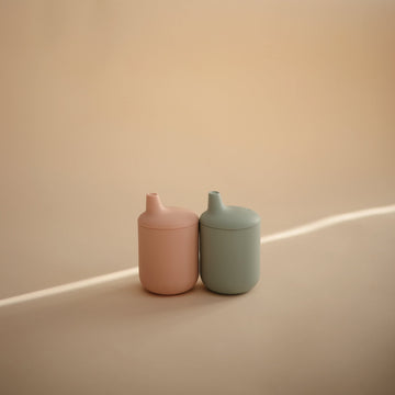 Mushie 100% Silicone Baby Sippy Cup | 6 Months+ (Powder Blue)