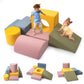 Rinnebbit 6-Piece Foam Climbing Blocks, Kids Climb and Crawl Soft Play Set, Machine Washable Cover, Baby Indoor Activity Play St