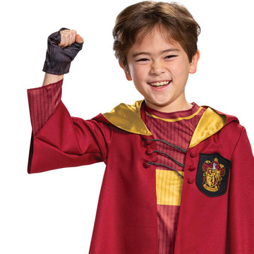 Harry Potter Quidditch Gryffindor Deluxe Children'S Costume, Red & Gold, Kids Size Medium (7-8)