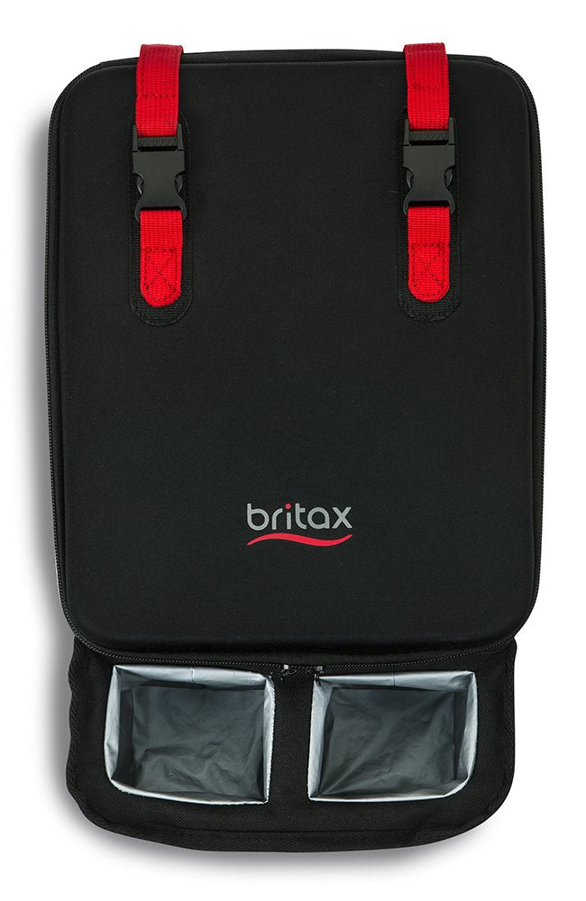 Britax Car Seat Organizer Caddy With Insulated Cup Holders | Crash Tested + 8 Mesh Pockets + Removable Center Dividers + Zipper