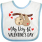 Inktastic My First Valentines Day Baby Sloth Baby Bib White And Blue 39C36