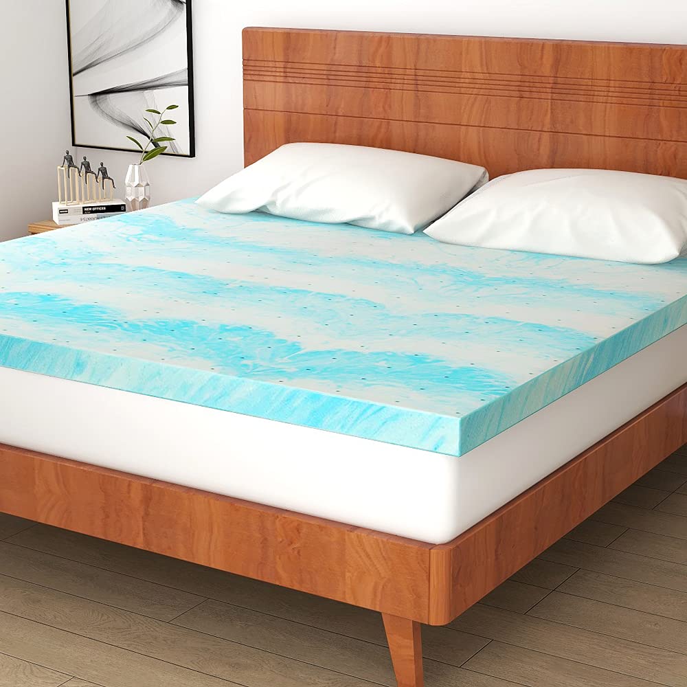 Mattress Topper, 2 Inch Gel Memory Foam Mattress Topper For Queen Size Bed
