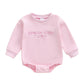 GOOCHEER Cousin Crew Matching Outfit Kids Newborn Baby Girl Bubble Romper Long Sleeve Toddler Girl Sweatshirt Clothes Fall (Pink