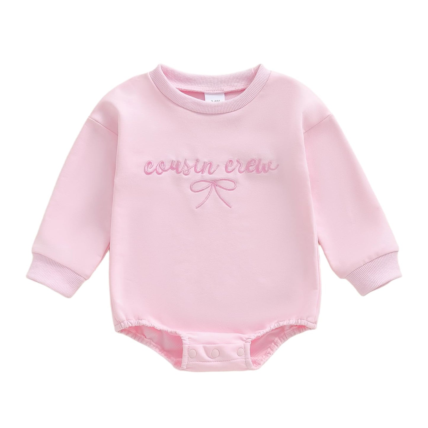 GOOCHEER Cousin Crew Matching Outfit Kids Newborn Baby Girl Bubble Romper Long Sleeve Toddler Girl Sweatshirt Clothes Fall (Pink