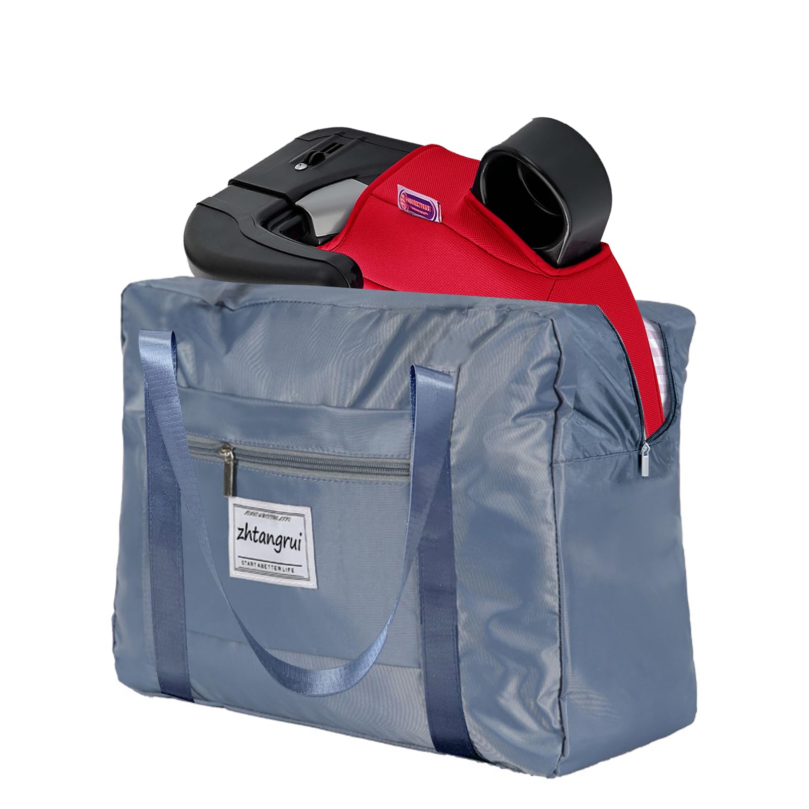Zhtangrui Backless Booster Seat Travel Bag For Airplane - Durable Car Seat Cover & Carrier For Easy Airplane Travel (Blue)