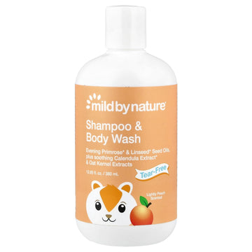 MILD BY NATURE Tear-Free Baby Shampoo & Body Wash, Peach, 12.85 fl oz (380 ml)
