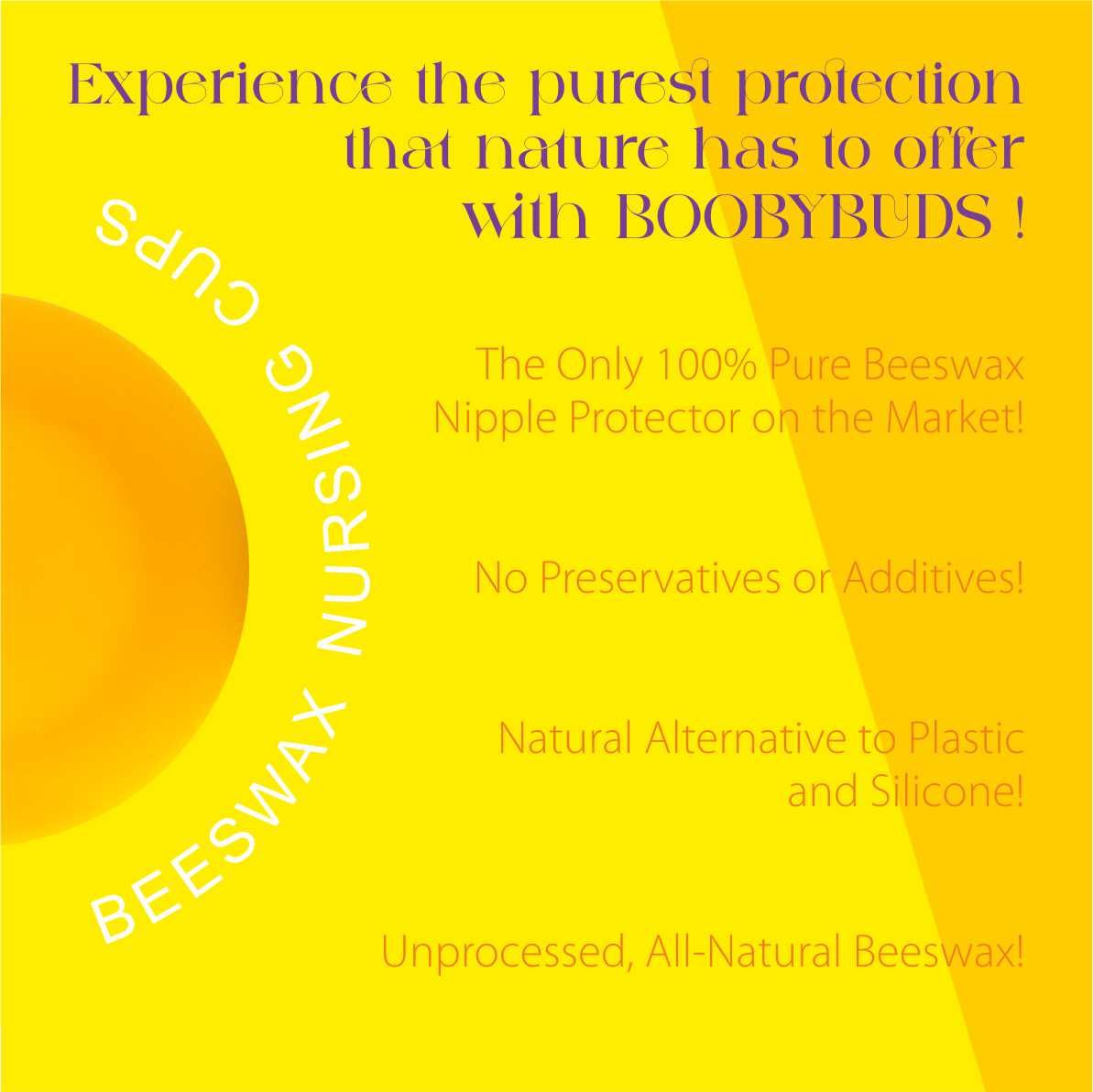 Boobybuds Natural Beeswax Nipple Shields - Nipple Protectors - Beeswax Nursing Cups-Beeswax Nipple Covers For Breastfeeding - Sa