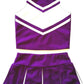 Total 2550 Little Girls' Cheerleader Cheerleading Outfit Uniform Costume Cosplay Violet/White (M / 5-8)