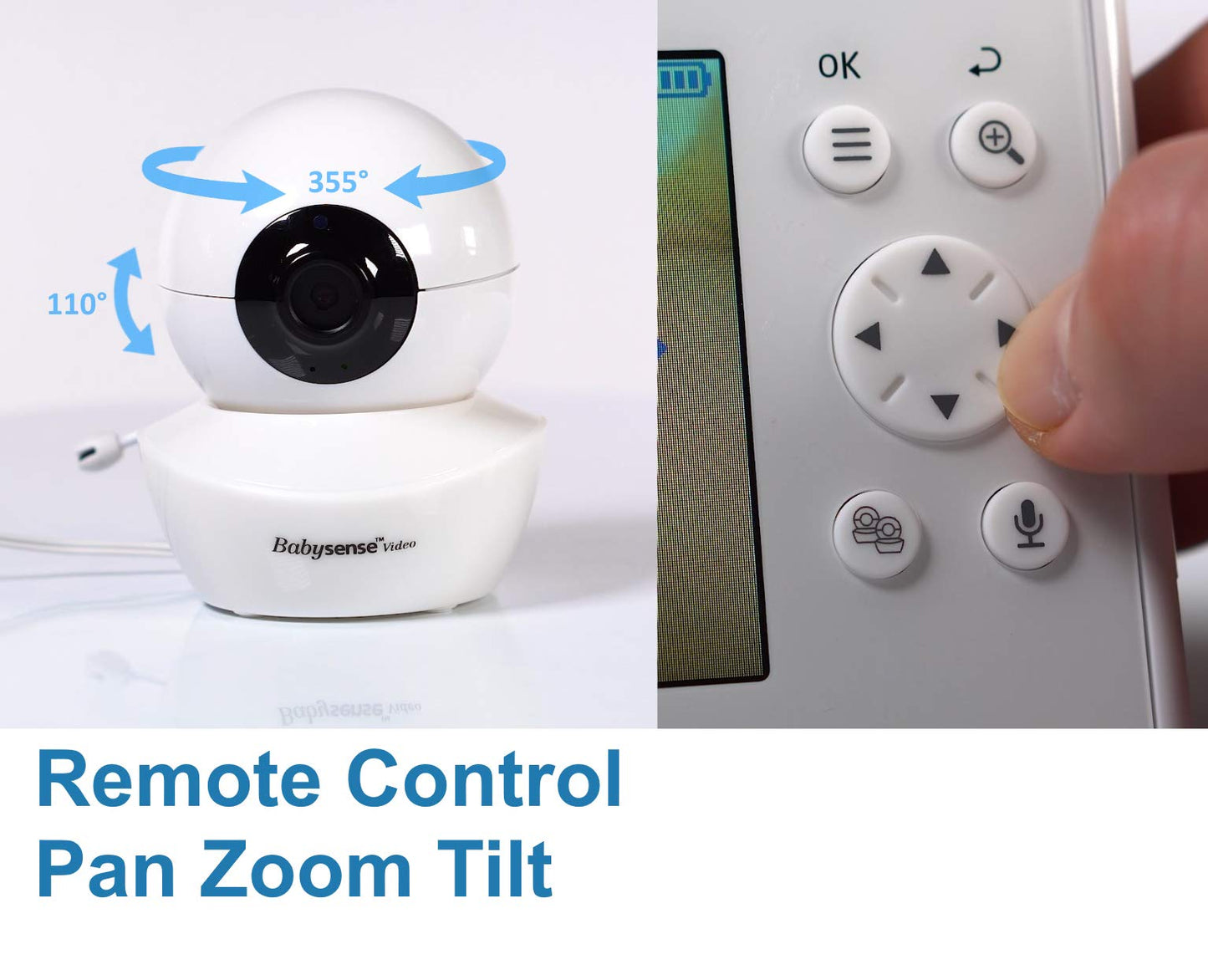 Babysense Add-On Camera For Video Baby Monitor V43, Adjustable Night Light, Lullabies, And White Noise (Not Suitable For Hds2 Mo