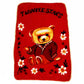 Soft Baby Blanket  Red Plush Fleece Throw with Teddy Bear and Flower Design  Warm, Cozy, Lightweight Blanket for Newborns, Inf