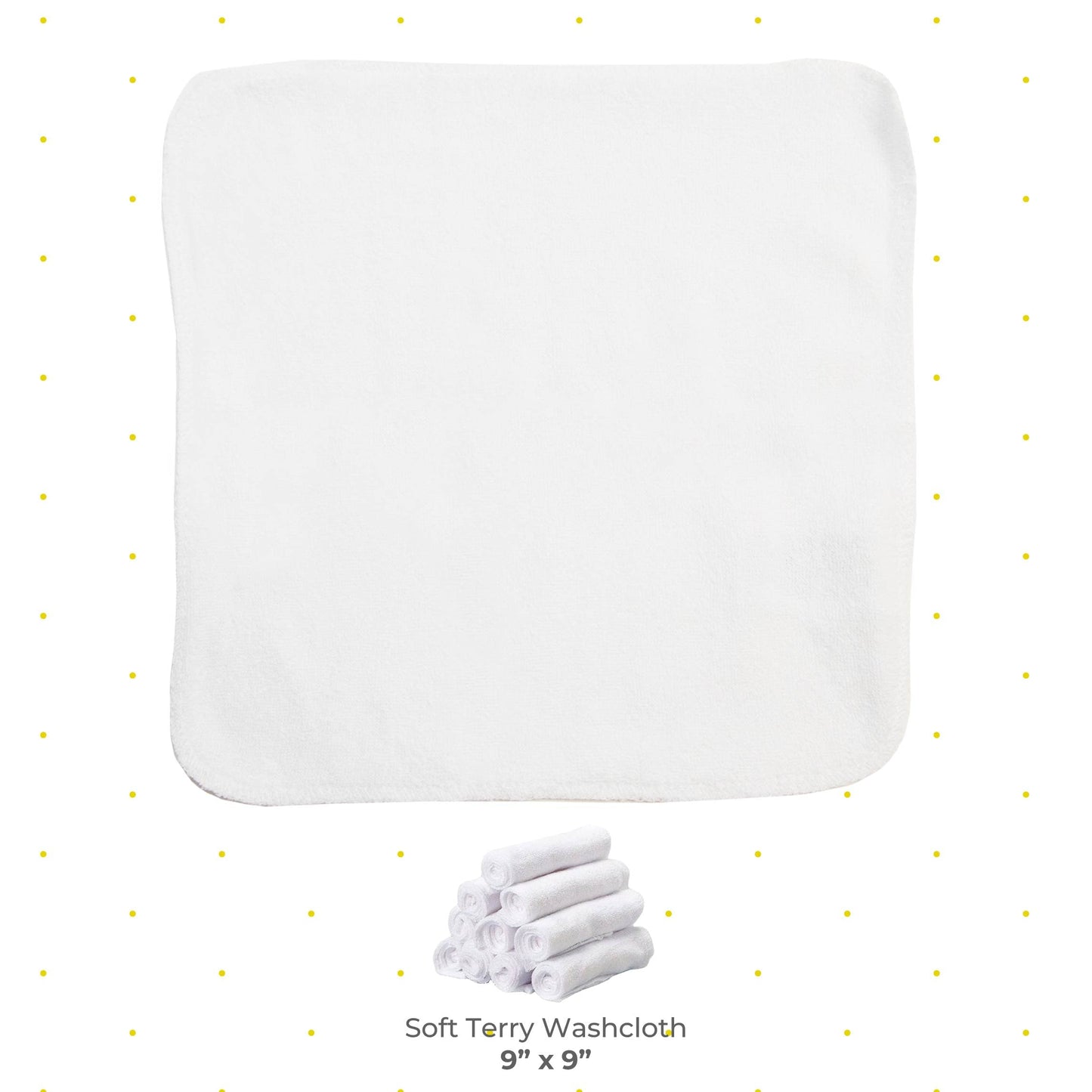 Spasilk Washcloth Wipes Set For Newborn Boys And Girls, Soft Terry Washcloth Set, Pack Of 20, White