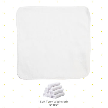 Spasilk Washcloth Wipes Set For Newborn Boys And Girls, Soft Terry Washcloth Set, Pack Of 20, White