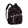 Artsadd Custom Name Diaper Bag For Mom, Personalized Pink Glitter Monogram Backpack With Stroller Straps Large Travel Shoulder B