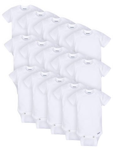 Gerber Baby 15 Piece Onesies Bodysuit Multi Size Pack, White, 6-9 Months