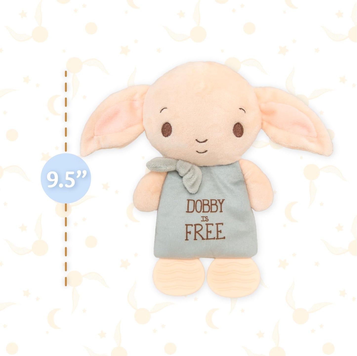 KIDS PREFERRED Harry Potter Dobby Teether Plush Toy Crinkle Cloth for Newborn Baby Boys and Girls 9.5 inches