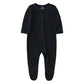 O2 Baby Baby Boys Girls Organic Cotton Zip Front Sleeper Pajamas, Footed Sleep  'N Play(0-3Months, Black)